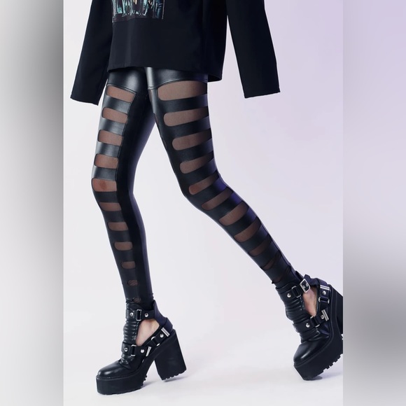 Blackmilk Pants - BlackMilk Clothing - Exoskeleton HW Leggings - Size S